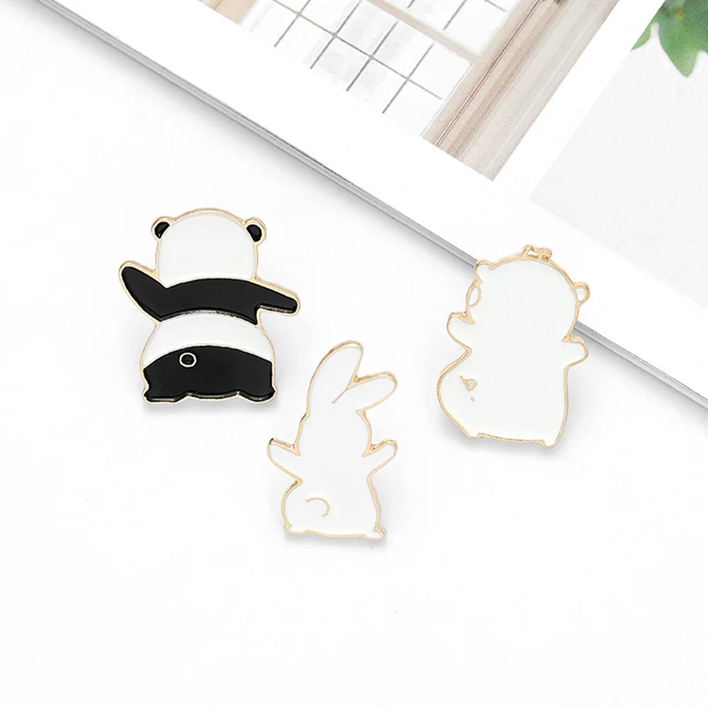 

3pcs Animal Shape Alloy Creative Animal Design Brooches Adorable Clothes Accessories Decor Brooches For Women Kids Daily Wear