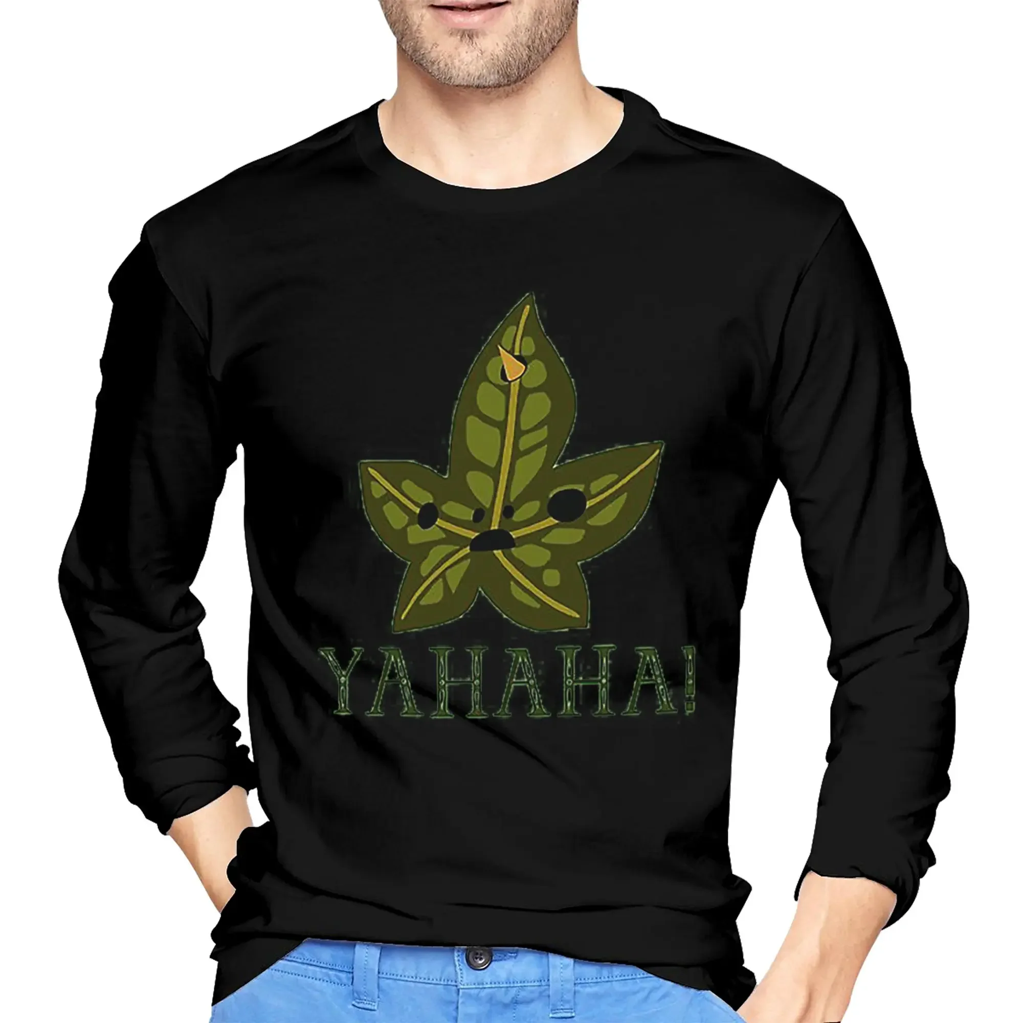 

Yahaha Korok Men's Long Sleeved T-shirt Fashion Round Neck T shirts Spring and Autumn Men tops