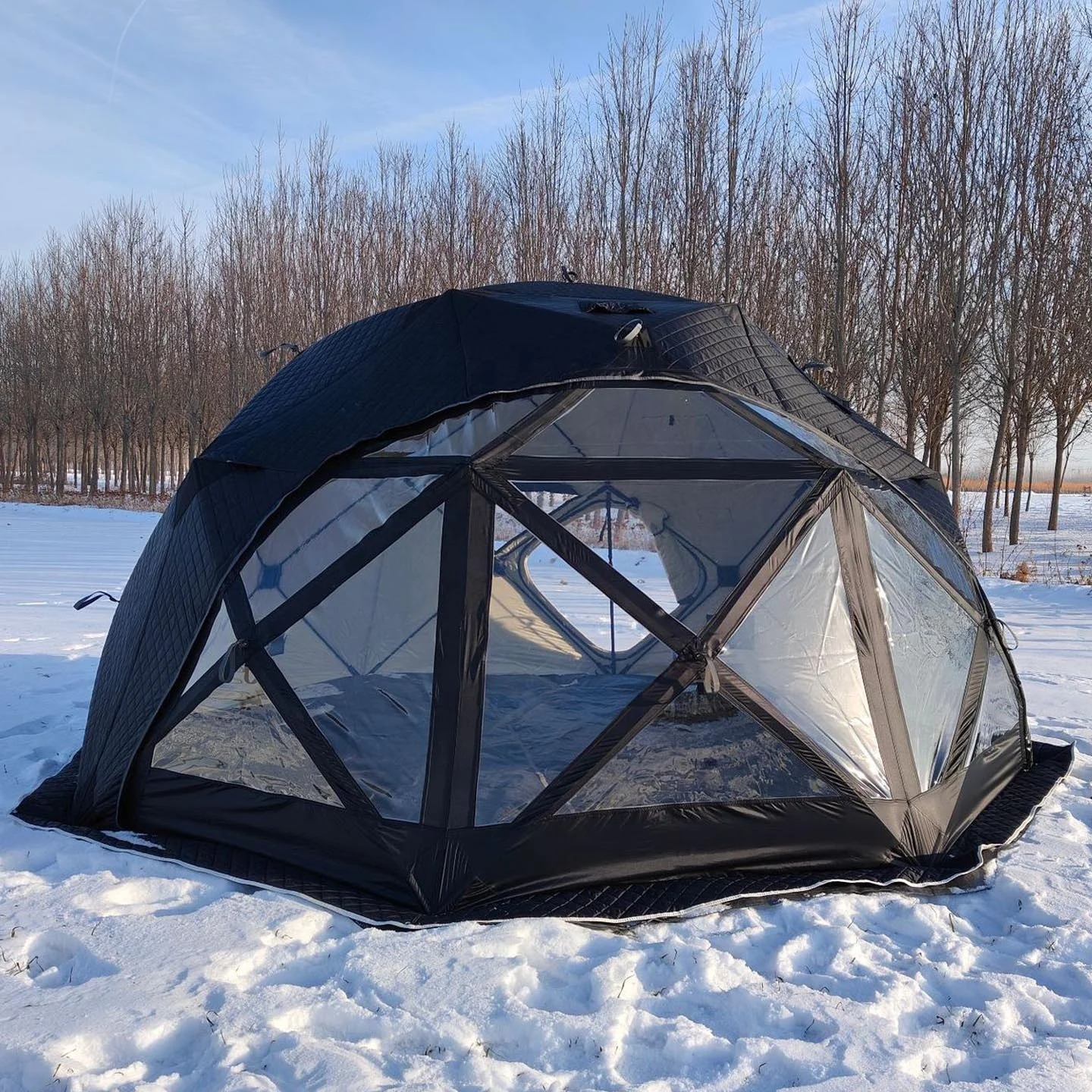 Big Space 8 Person Pop Up Thermal Insulated Oxford Camping Tent Octagon Winter House Cube Windproof Ice Fishing Tent Blinds