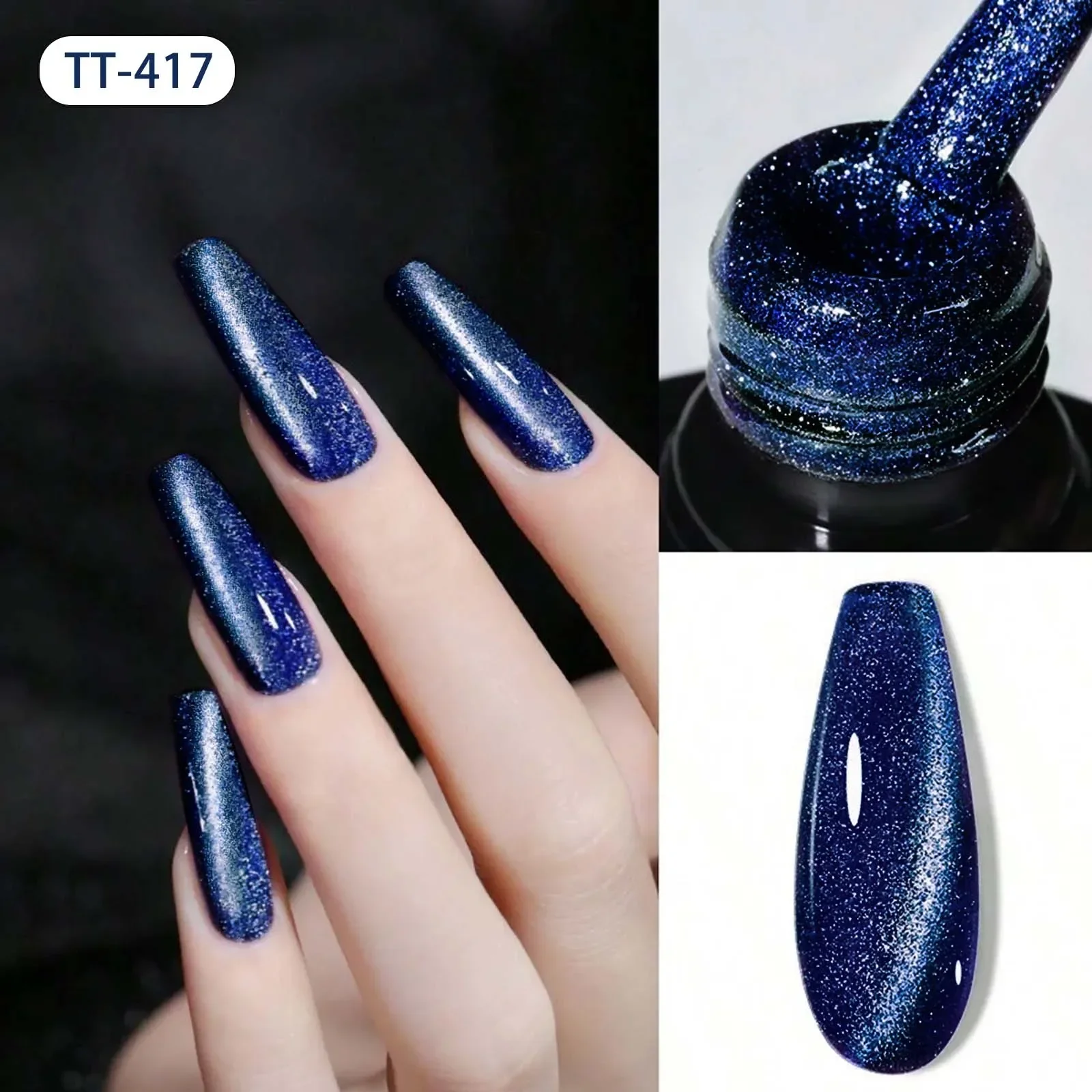 8ML Magnetic Cat Eye Gel Nail Polish Crystal Glassy Romantic Soak Off UV LED Gel Moonlight for Holiday DIY Art Party Birthday