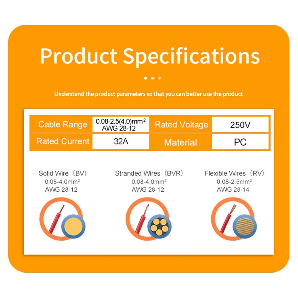 10/100PCS Electrical Cable Connector 1 in Multiple out Quick Wire Terminal Block 2/3/4/5Pin Push in Lever Connectors 0.08-4.0mm2