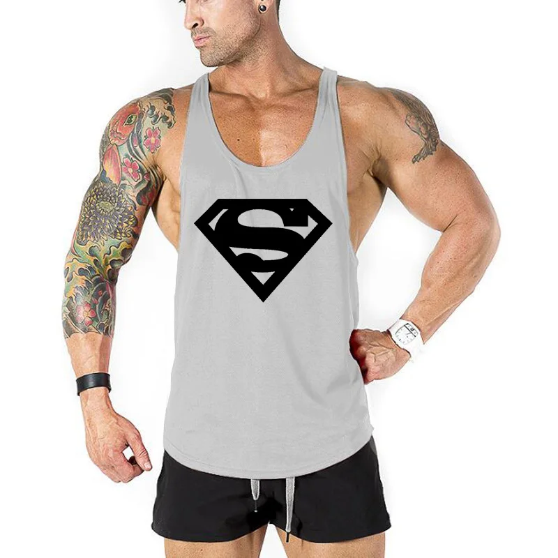 Mens Bodybuilding Brand Fitness Top Men Gym Tank Clothing Vest Muscle Sleeveless Singlets Fashion Workout Sports Shirt