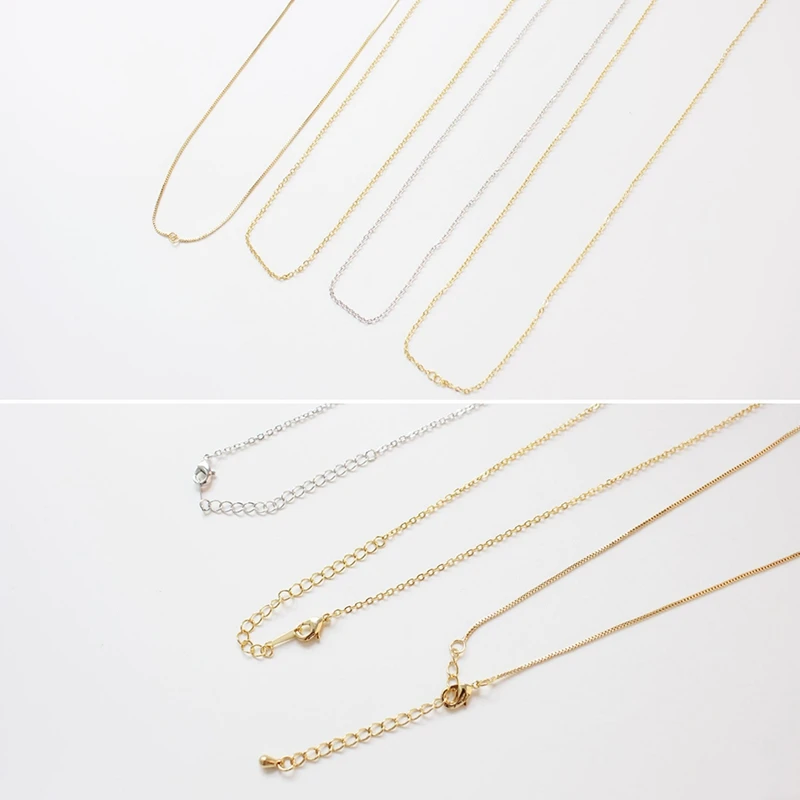 

1PCS 18K Real Gold Plated Brass Cross Snake Bone Necklace Copper Chain DIY Making Supplies Material Accessories