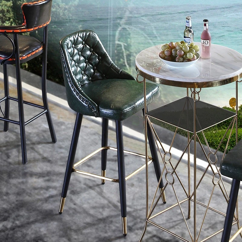 American wrought iron bar chair simple leisure chair high stool Nordic creative fashion bar stool reception bar chair