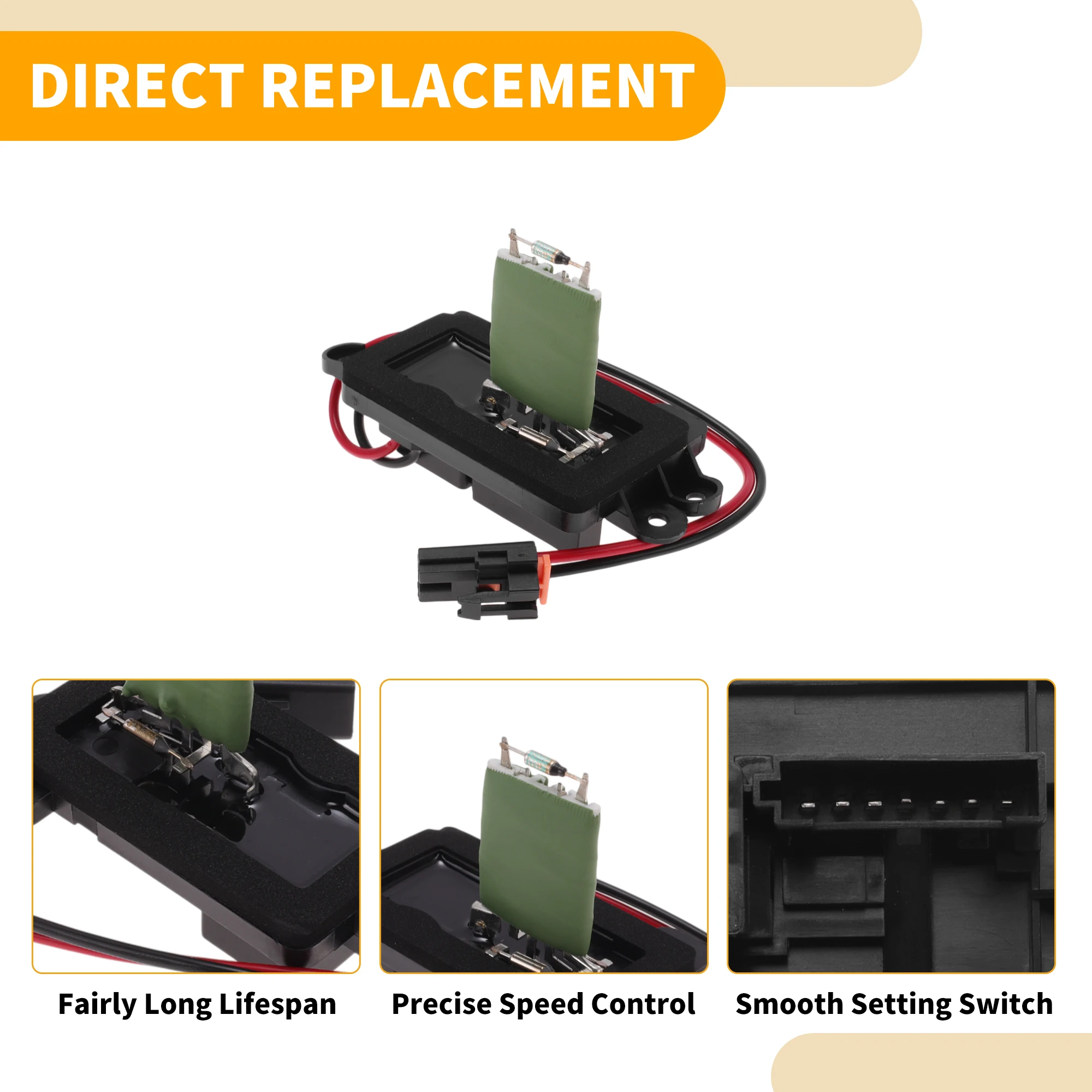 Resistor do motor do ventilador UXCELL HVAC No.89018604 para Chevrolet Trailblazer Plástico Metal