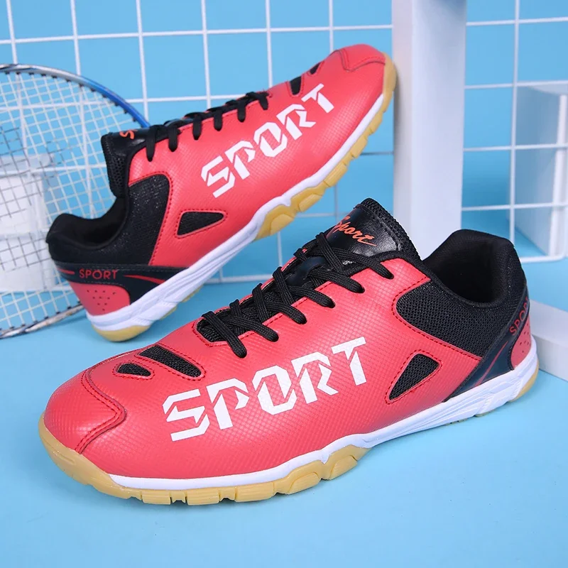 New Trend Unisex Badminton Sport Training Sneakers Blue Red Women Volleyball Shoes Non-slip Men Table Tennis Shoes 6006