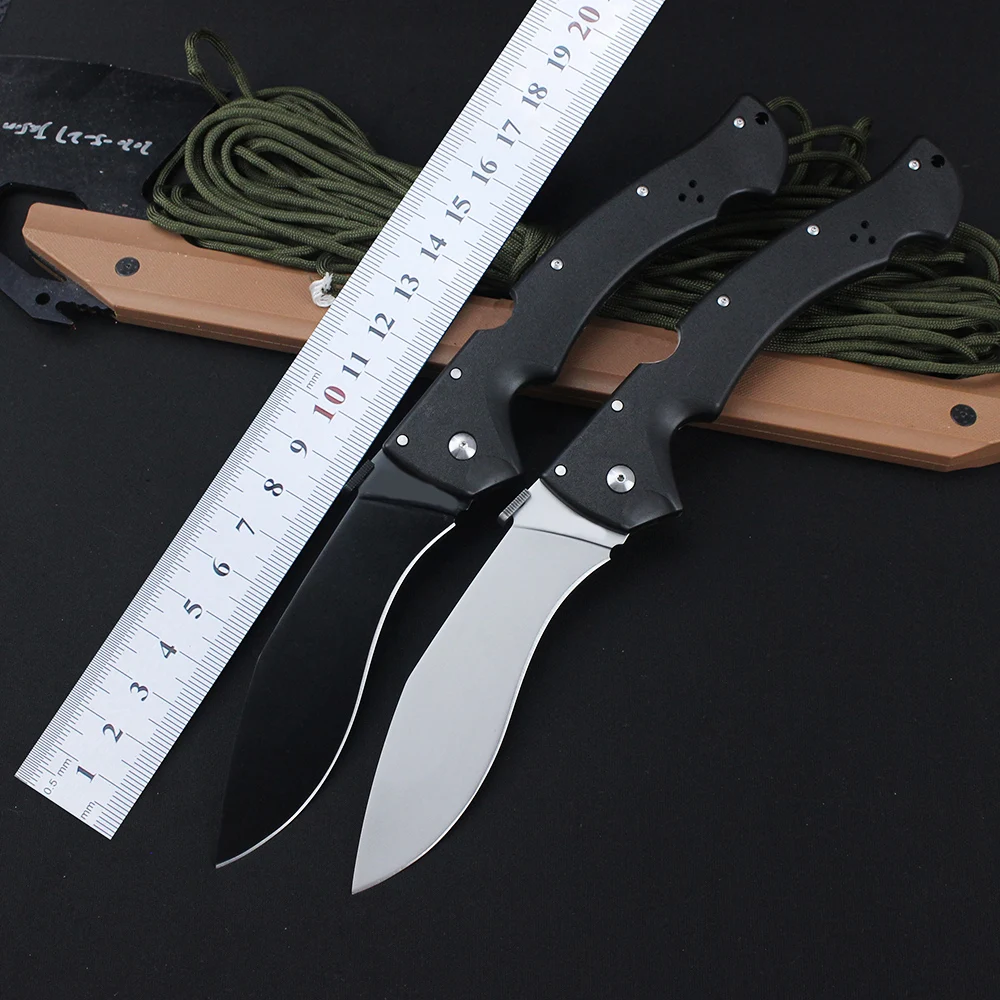 

Large Cold Knives Hunting Folding Pocket Knife AUS10A Steel Nylon Fiber Handle Tactical Camping Tool Self-defense Military Knife