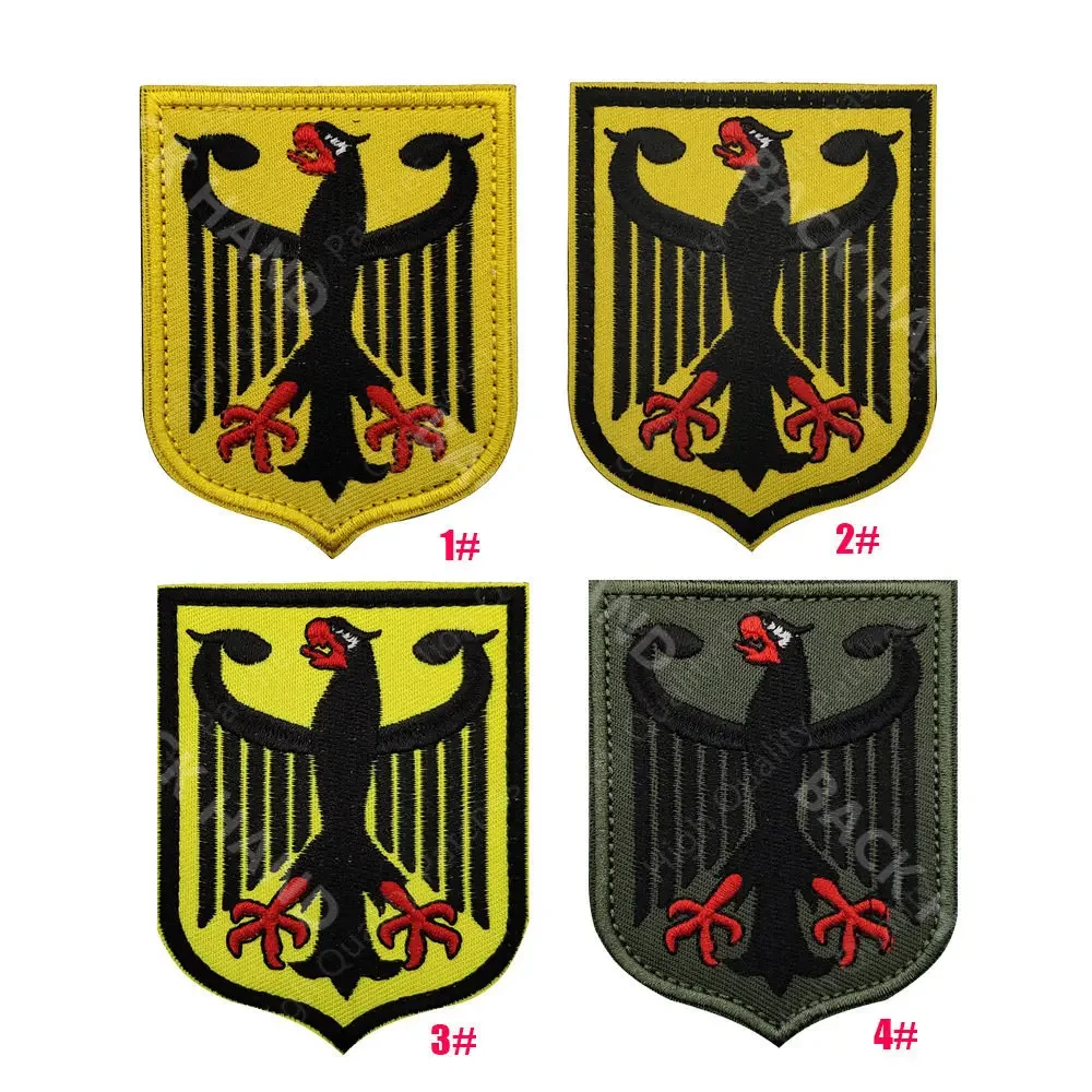 German Eagle Shield Morale Badge DSG9 Flag Embroidered Fabric Badge Tactical Patches Embroidery Sewing Military Patches Clothing