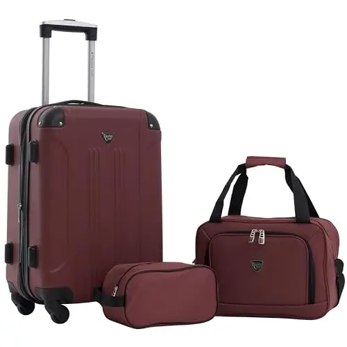 

Travelers Club Chicago Hardside Expandable Spinner Luggage, Apple Butter, 3 Piece Set