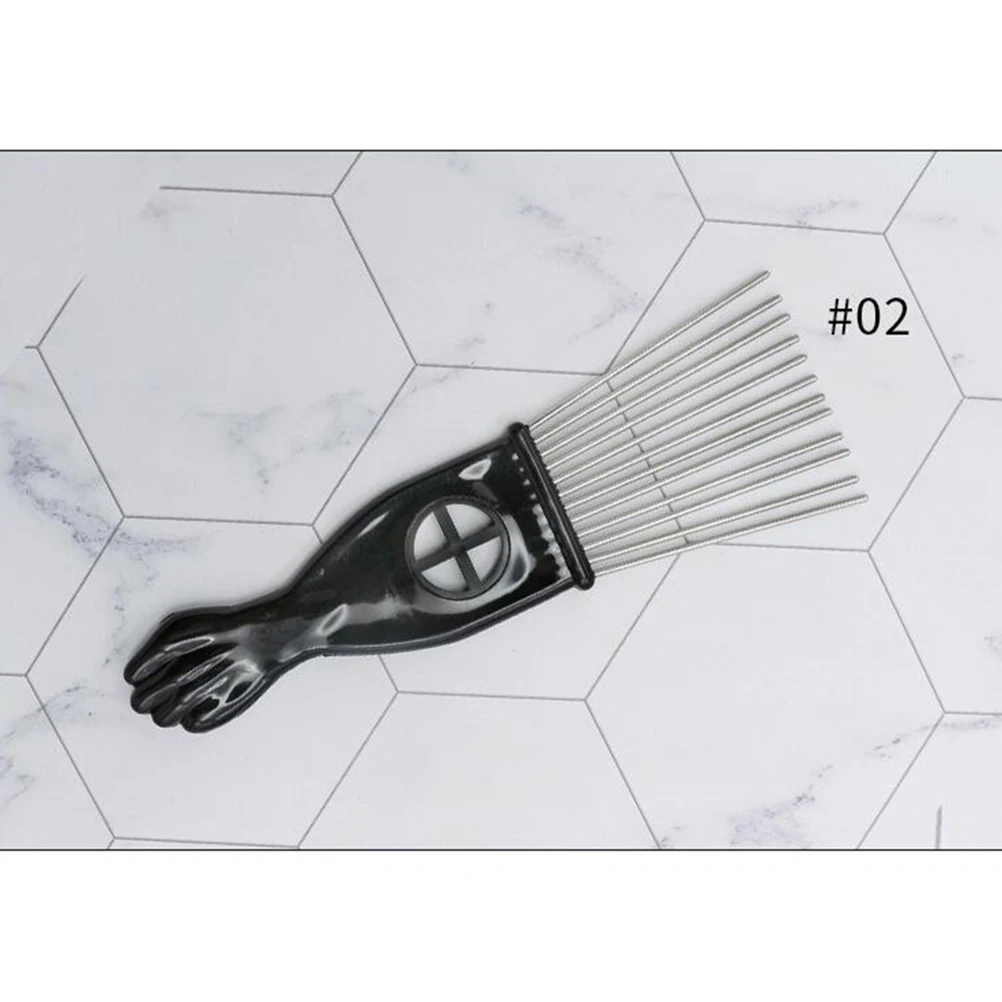 

1pc Tooth Steel Pin Rake Brush Extra Wide Spaced Teeth Detangling For Long Thick Curly Hair Styling Comb Salon Home Use Rake