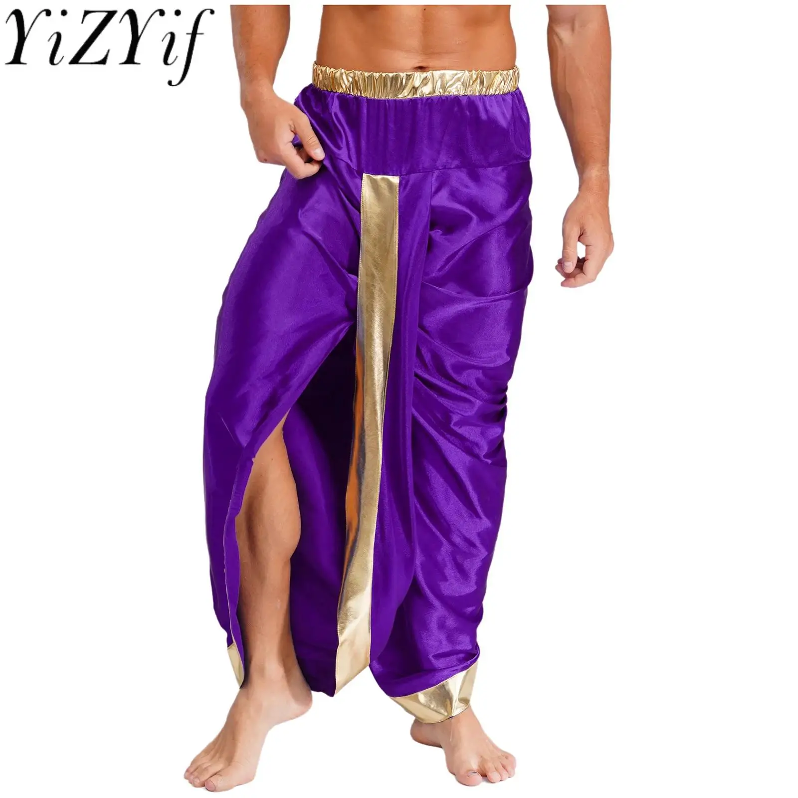 

Men Ancient Indian Festival Readymade Dhoti Pants with Dupatta Indian Middle-east Traditional Trousers Party Cosplay Costumes