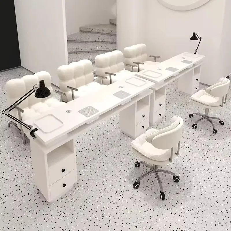 Unique Modern Beauty White Modern Style Metal Air Collection European Nail Manicure Salon Table