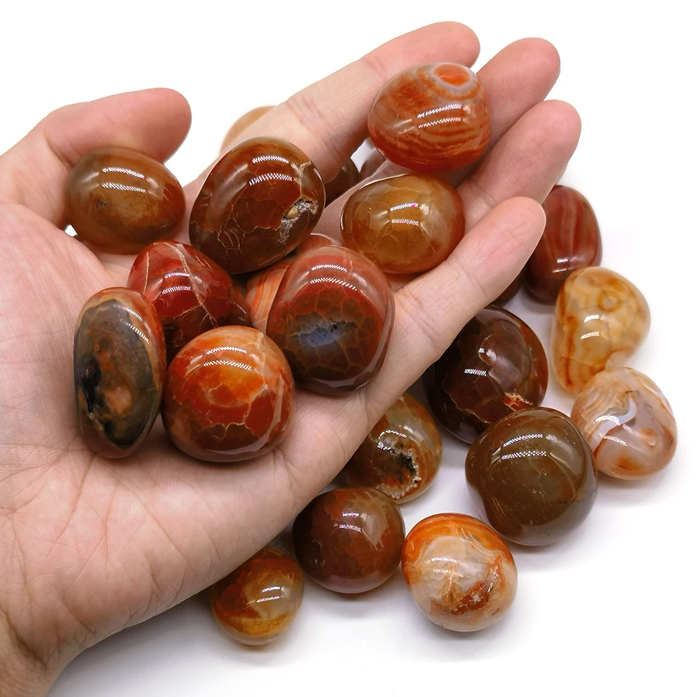 Natural Fire Agate Tumbled Stone Bulk Healing Energy Crystal Gemstone Mineral Specime Reiki Gems Aquarium Home Decor Wholesale