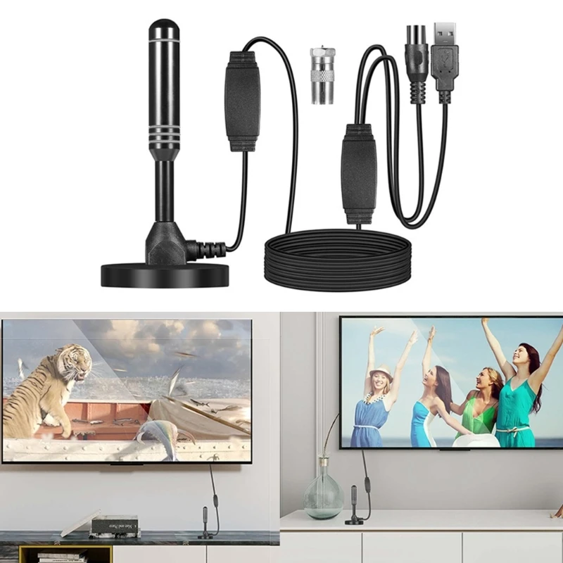 Lightweight TV Antenna with Magnetic Base HighGain Enhances Reception Quality Suitable for Freeviews & DABsBroadcasting K1KF