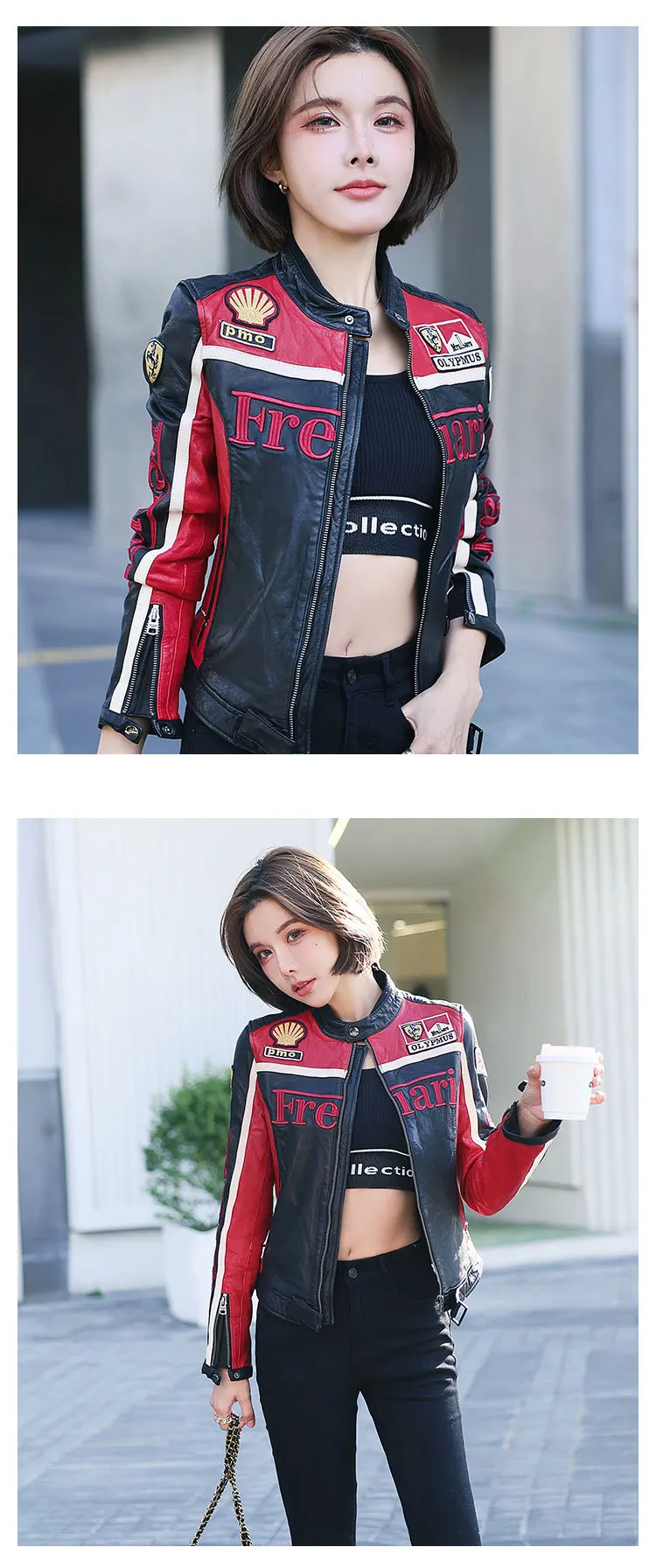 Blouson Moto Femme Cuir Noir Peau De Mouton, Easy Rider, Haut De Gamme