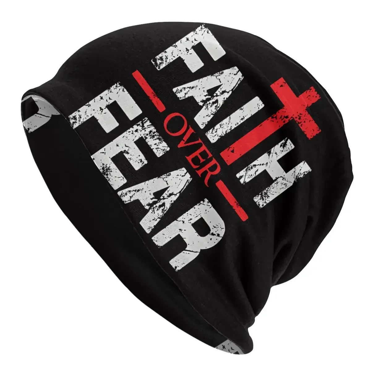 

Faith Over Fear Christ мытый тонкий капот ветрозащитные уличные шапочки Skullies мужские и женские шапки