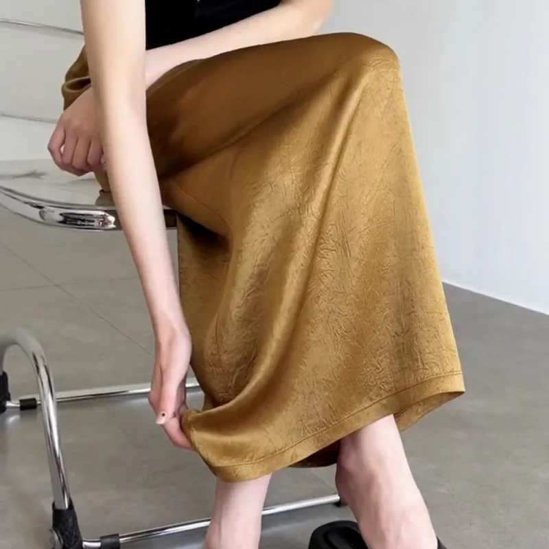 

Chic and Stylish Half Skirt for Women, Bodycon Skirt, Summer Draped High-End Long Skirt, Loose A-Line Skirt