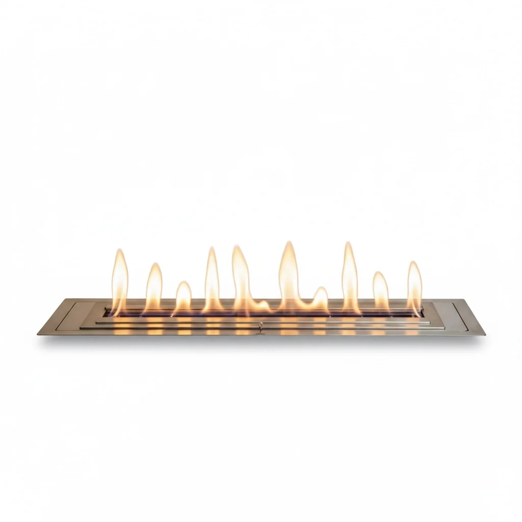 Ventless Linear Fireplace, 90cm Brushed #304 Stainless Steel Ethanol Fireplace Insert, Indoor Smart WiFi Bio Ethanol Fireplace