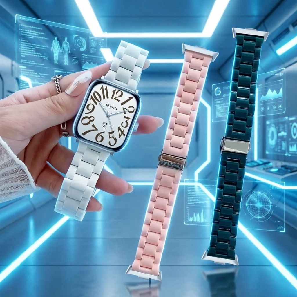 Bunte Harz-Armbänder für die Redmi Watch 4, 5 und 6, Acryl-Armband, Uhrenarmband für Xiaomi MiBand 8Pro, 9Pro und 10Pro, Zubehör.