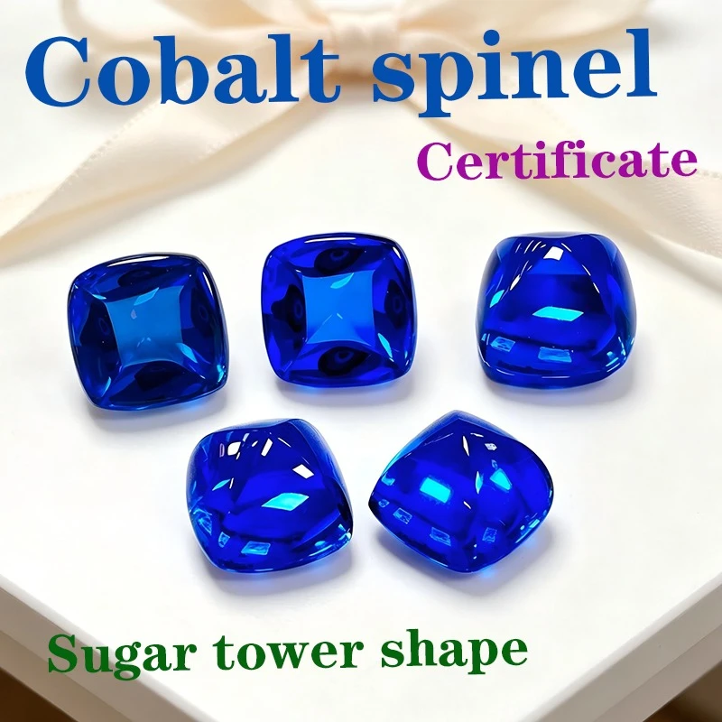 Artificial Gemstone Cobalt Spinel Sugar Tower Shape Certificate Factory Outlet