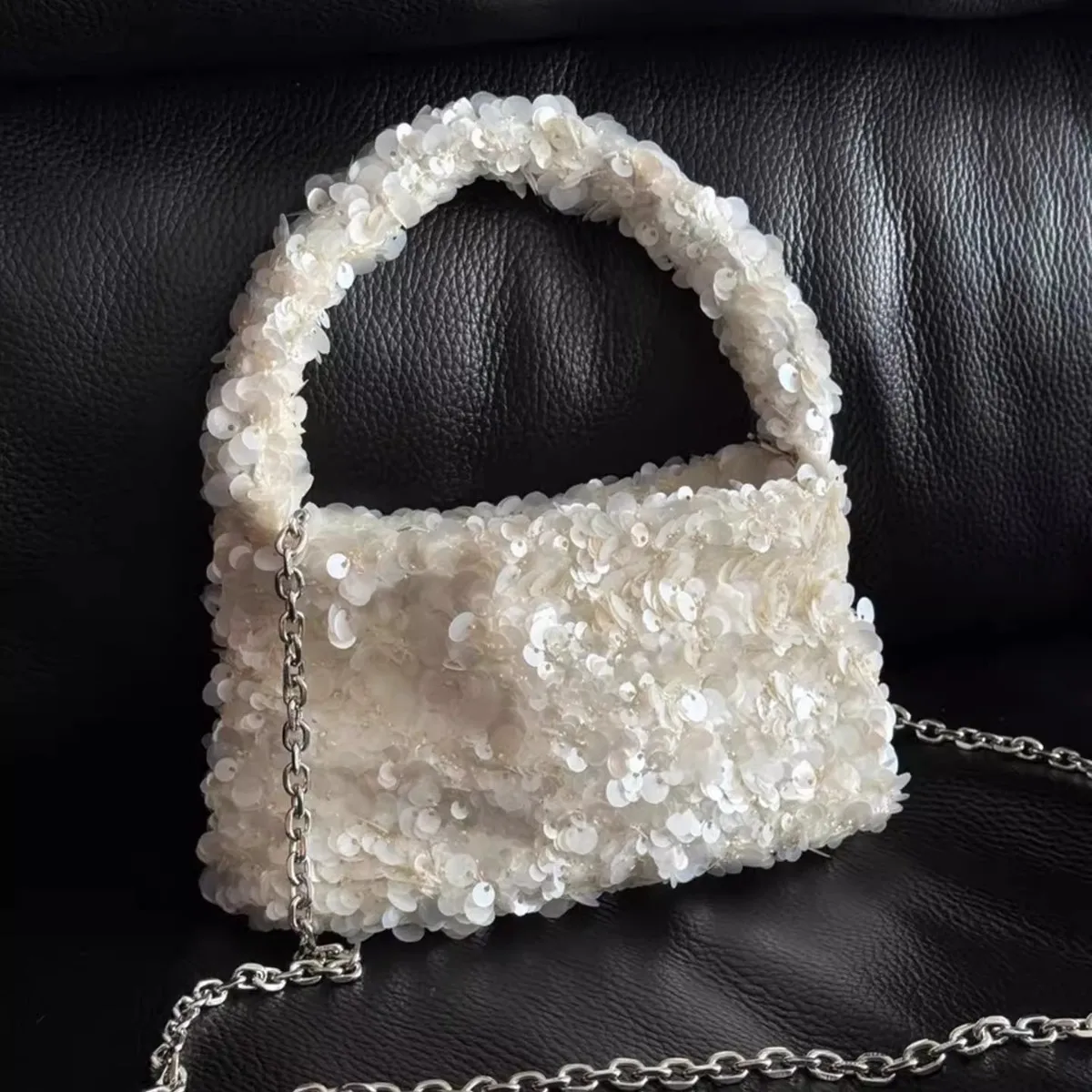 

Fashionable Beaded Chain Shoulder Women's Handbag Evening Bag Versatile Crossbody Bag Glittering Sensation High-End Feeling