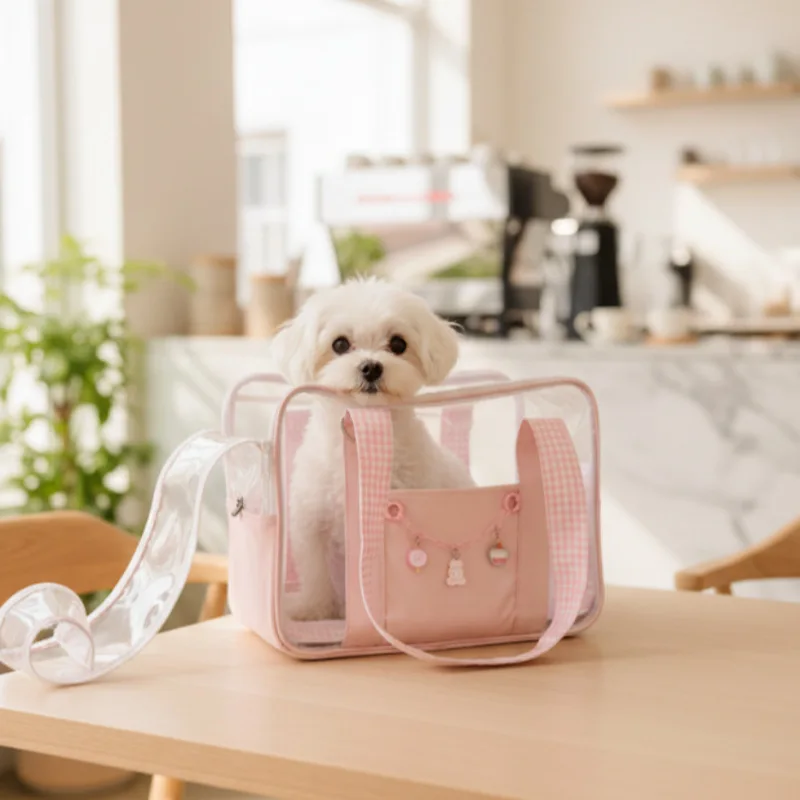 

Home & Garden Pet Products Large view breathable jelly color cat bag pet outing bag cat outing portable cat and dog outing bag