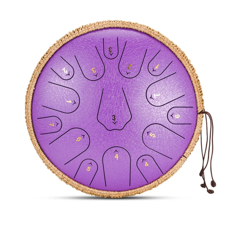 Professional Steel Tongue Drum 14 Inch 15 Notes Meditation Music Drums Ethereal Drum Sound Healing Beginners Percussion Gifts