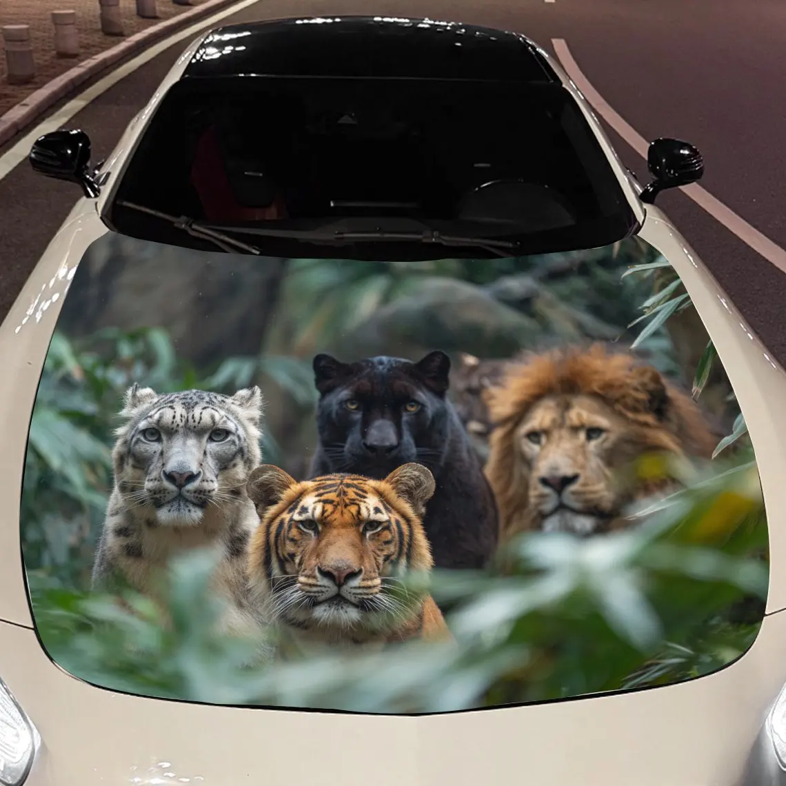 

Feline Car hood packaging sticker, PVC material, self-adhesive waterproof, anti-slip paint, car exterior decoration accessories,