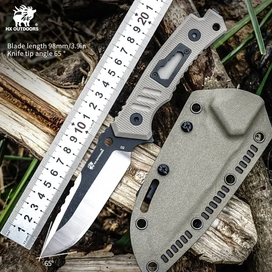 

HX OUTDOORS Fixed Blade Knife Infantry Full Tang D2 Blade 59HRC Camping Hunting Survival Tourist Knife Outdoor Tools