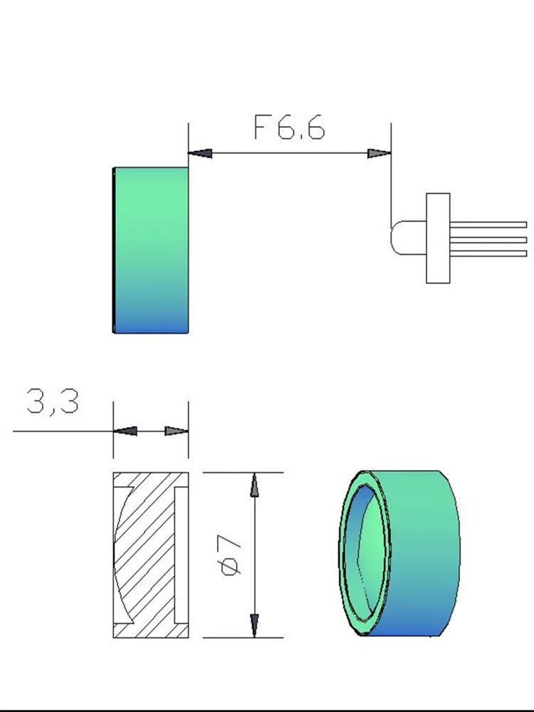 Plastic Laser  660nm 450nm 532nm 650nm 520nm Green Light Blue Red Light RGB M9 Laser Plastic Collimating and Focusing Lens 5pcs