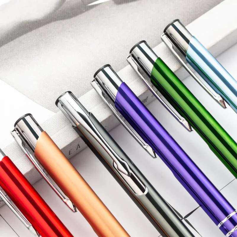 

5pcs Two line Press Pen Metal Pen Spinning Core Neutral Pen Customized Exhibition Gift Ballpoint Pen