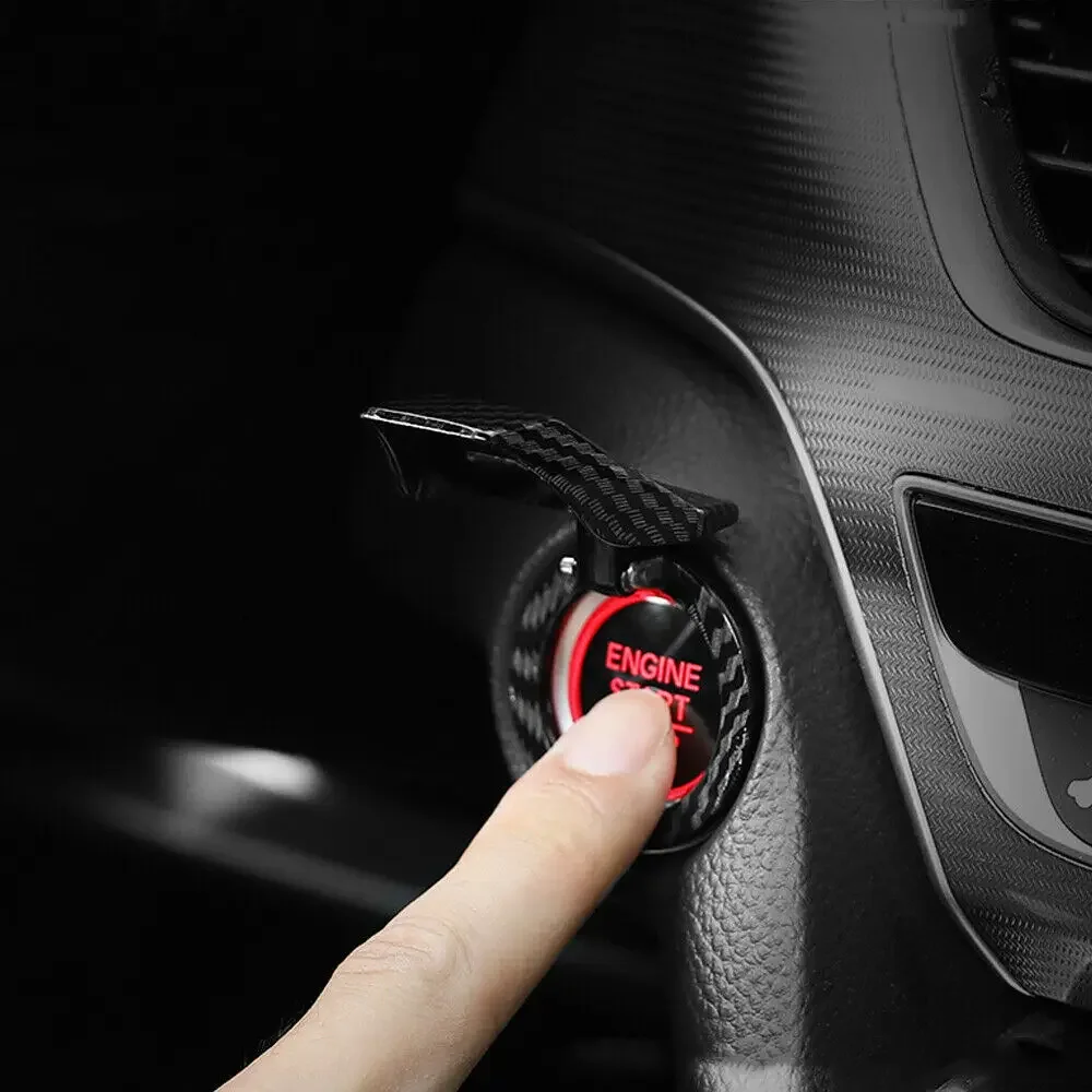 Carbon Fiber Style Car Engine Start Button Cover for BMW 1 2 3 4 5 6 7 Series X1 X3 X4 X5 X6 E60 E90 F07 F10 F15 F30