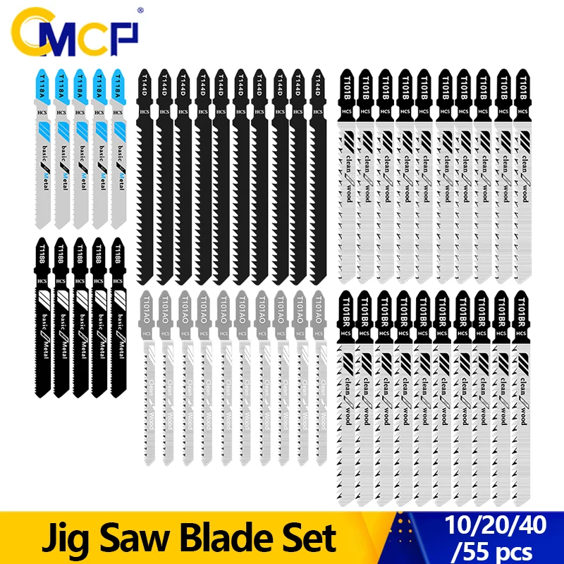 

CMCP Jig Saw Blade Set High Carbon Steel Assorted Blades T-shank Fast Cut Down Jigsaw Blade Jig Saw Cutter Accessories Metal