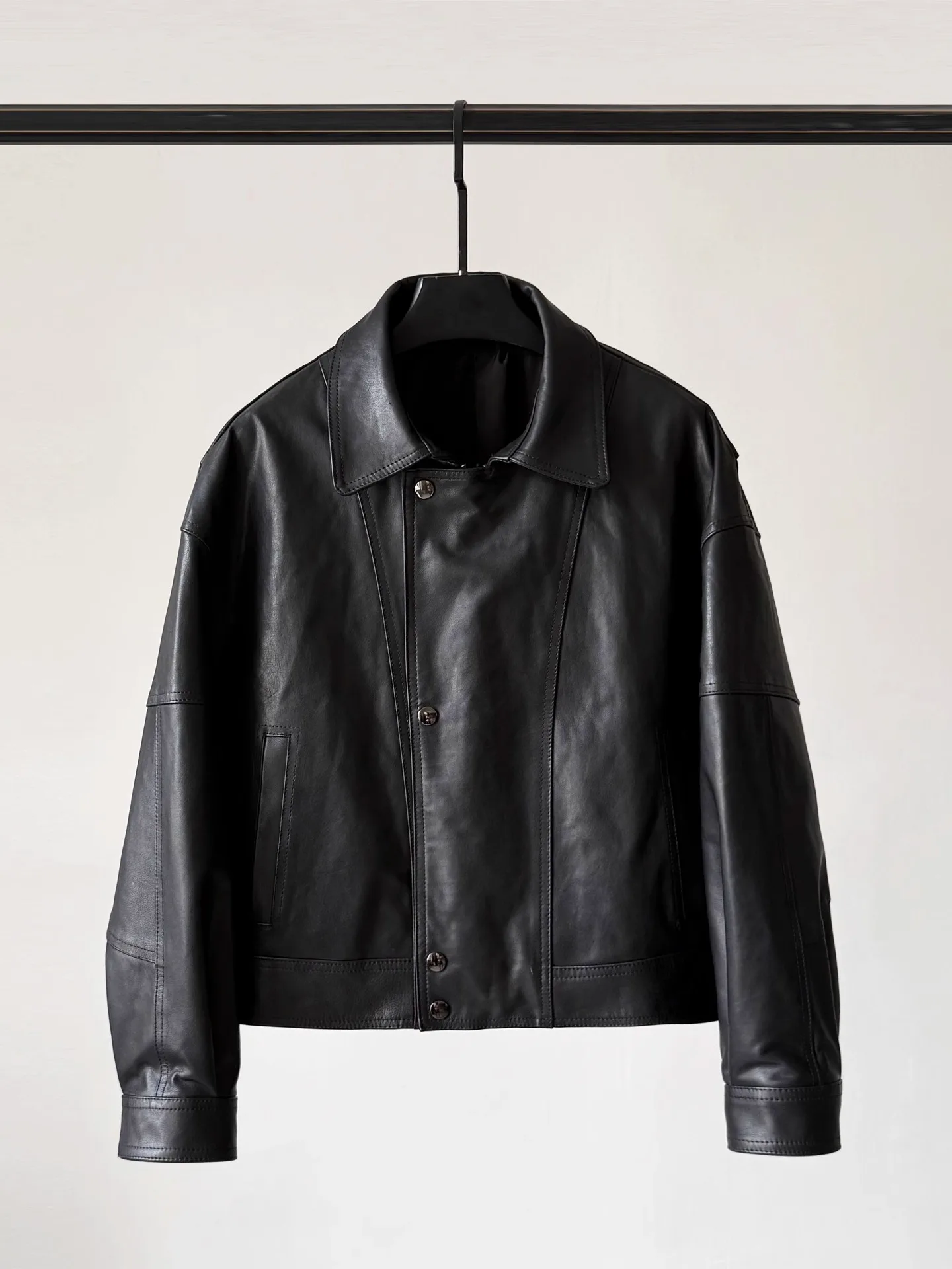 2025 Autunno Nuovo Sle Vera Pelle Biker Jaet ort Pianta Tannata Olio Cera Tuta Sportiva delle Donne Faion Pendolarismo Vento Slim Fit