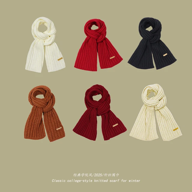 Men Women Thick Warm Knitted Scarf in Winter Autumn Wool Soft Solid Cashmere Neckerchief Simple Fashion Black Students Scarves 3 Men Women Thick Warm Knitted Scarf in Winter Autumn Wool Soft Solid Cashmere Neckerchief Simple Fashion Black Students Scarves 3