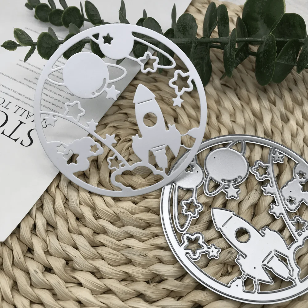 1pcs metal cutting dies cut die mold rocket planet frame decoration Scrapbook paper craft blade punch stencils dies