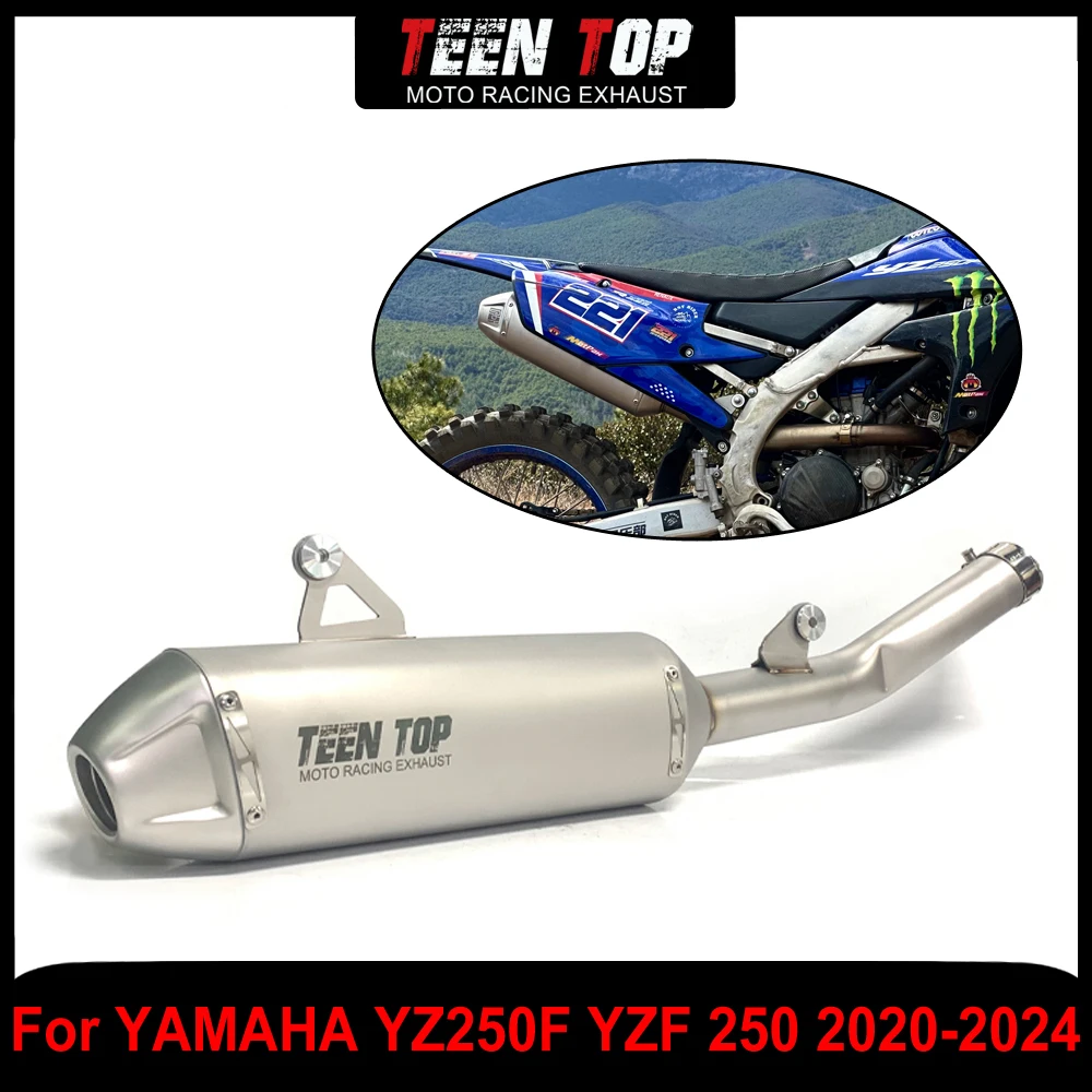 YZ250F 2019-2024 Auspuff-Schalldämpfer aus Edelstahl, Motorrad-Slip-on-Auspuff für YAMAHA WR250F YZF 250 Auspuffkrümmer