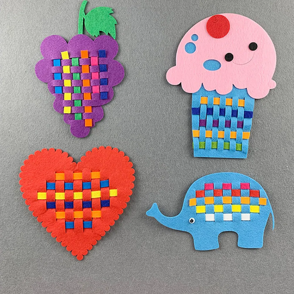 

Набор из 6 штук: Нетканые материалы для плетения, развивающие DIY-наборы для раннего обучения, развития координации рук и глаз, для дошкольников и совместного творчества родителей с детьми