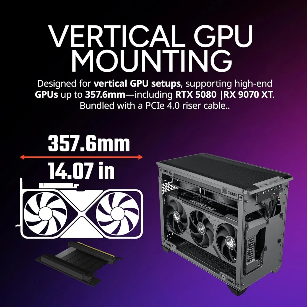 حافظة Cooler Master NR200P MAX V2 Mini-ITX مع 280 مم AIO وV850W SFX Gold PSU، PCIe 5.1 جاهزة
