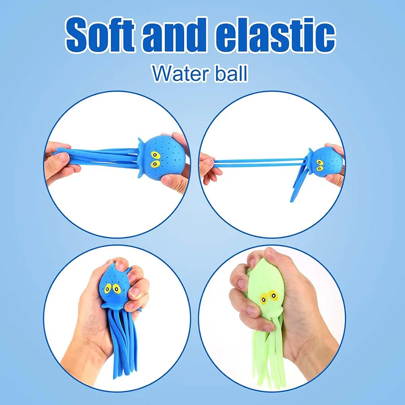 4-kleuren schattige kinderen badknijpspeelgoed stressbal drijvende waterabsorberende octopus zwemmen speelspeelgoed voor vakantiegeschenken