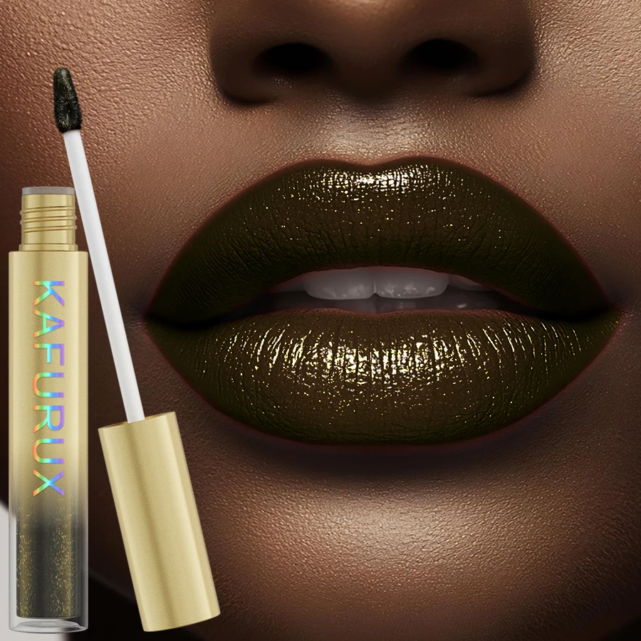 1個入り グリッターリップグレイズ 長持ちリップグロス 防水リキッドリップスティック グリーン 韓国メイク リップオイル 高発色リップティント ギフト