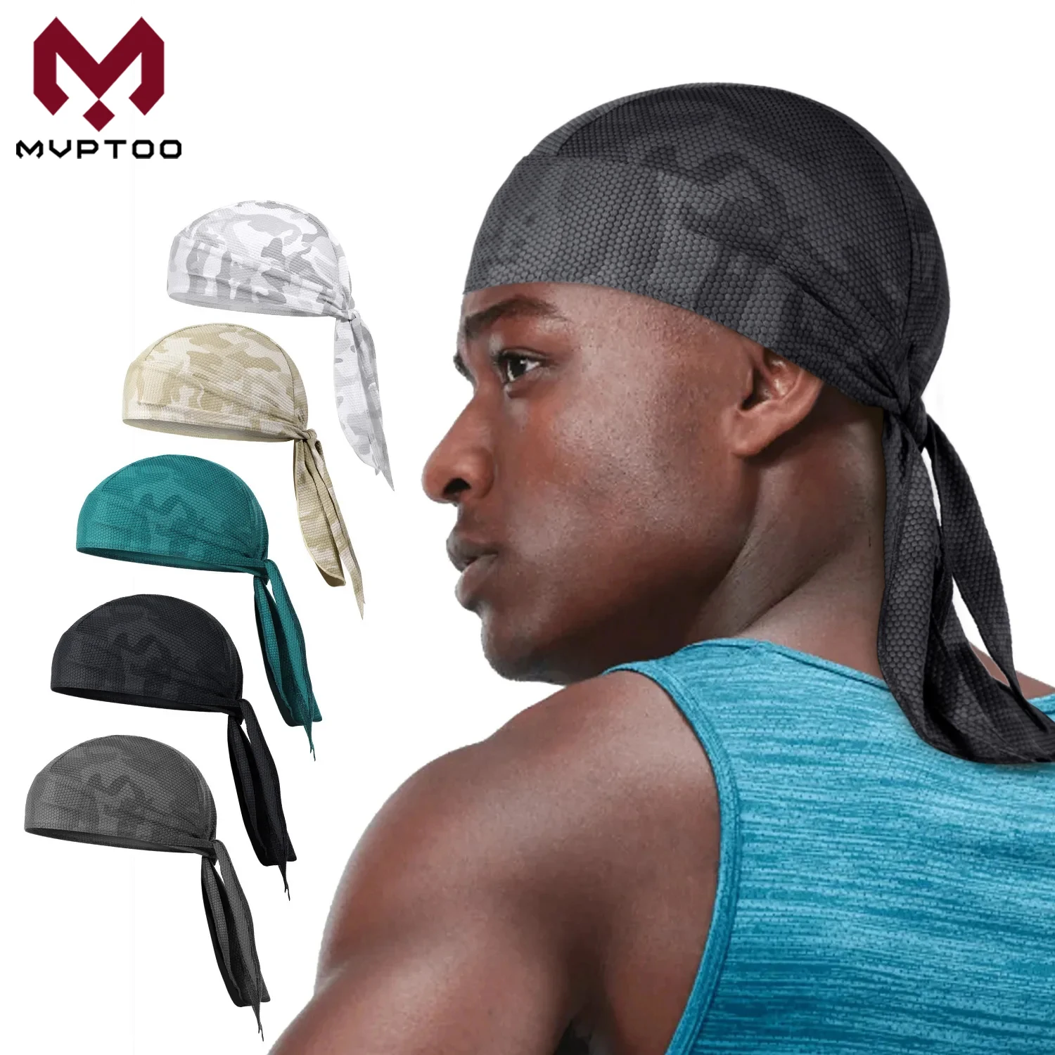 Schnell trocknende Bandana-Hüte, Camo, atmungsaktive Mützen, kühlende Fahrradhelm-Innenfutter, Outdoor-Sport, Laufen, Totenkopf-Kappe, Do-Lappen, Kopftuch
