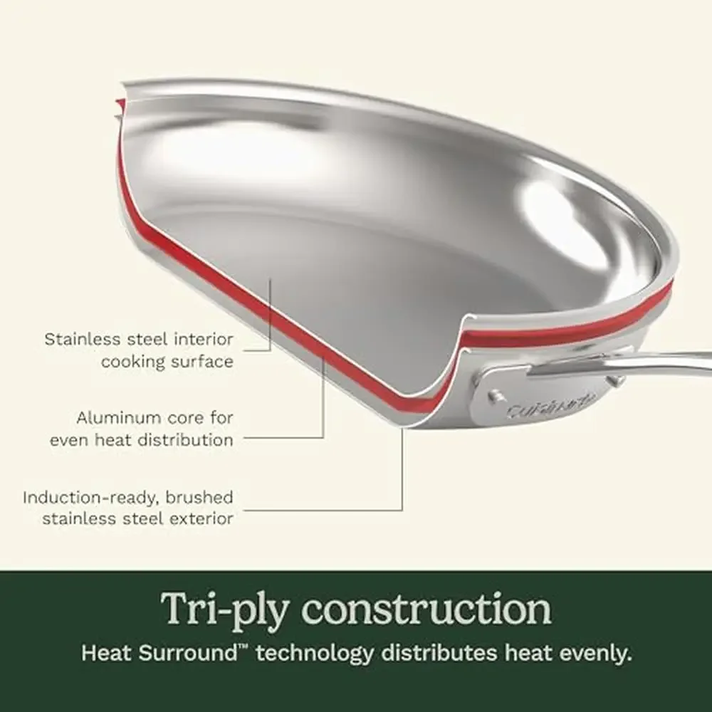 طقم أواني طهي أنيقة ثلاثية الطبقات من الفولاذ المقاوم للصدأ مكونة من 12 قطعة MCP-12N #4