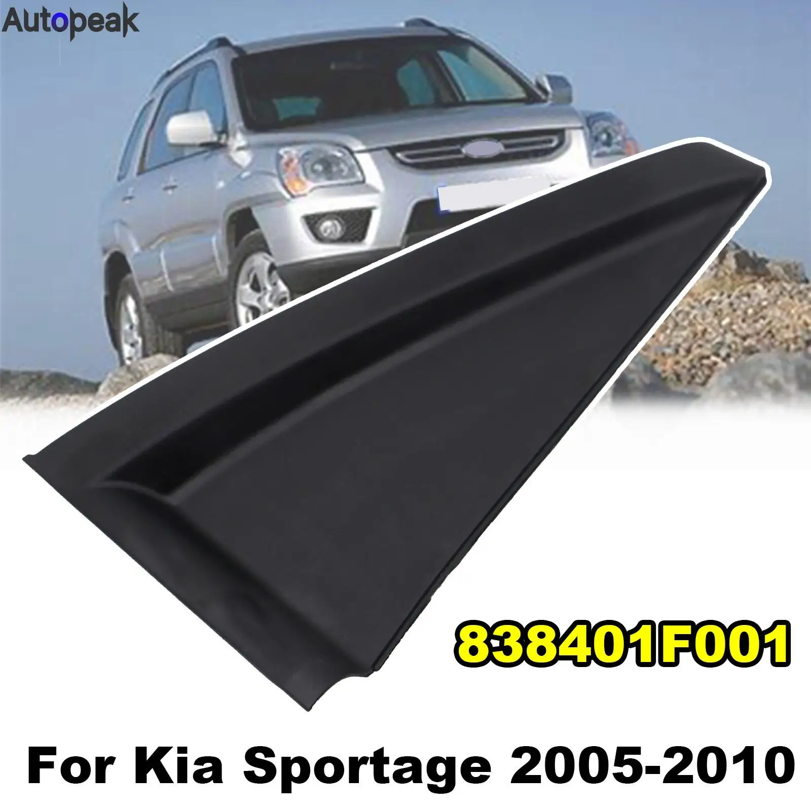 

Car Rear Right Side Black Door Exterior Outside Delta Molding Triangle For Kia Sportage 2005 2006 2007 2008 2009 2010 838401F001