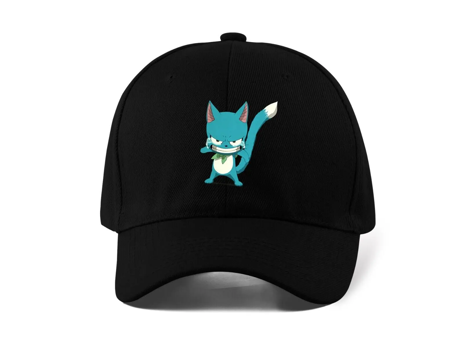 Fairy Tail Happy Angry Anime DTF Printed Logo Baseball Cap Dad Hat Unisex