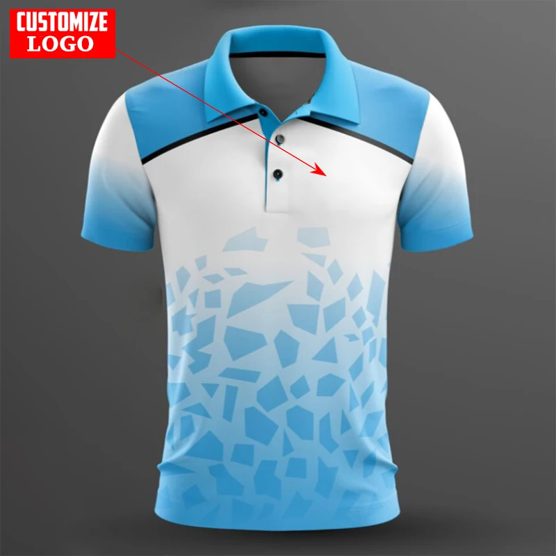 Outdoor Table Tennis Sports Polo T Shirt For Men Fashion Lapel Short Sleeve Summer Breathable Loose Tracksuits Custom LOGO Tops