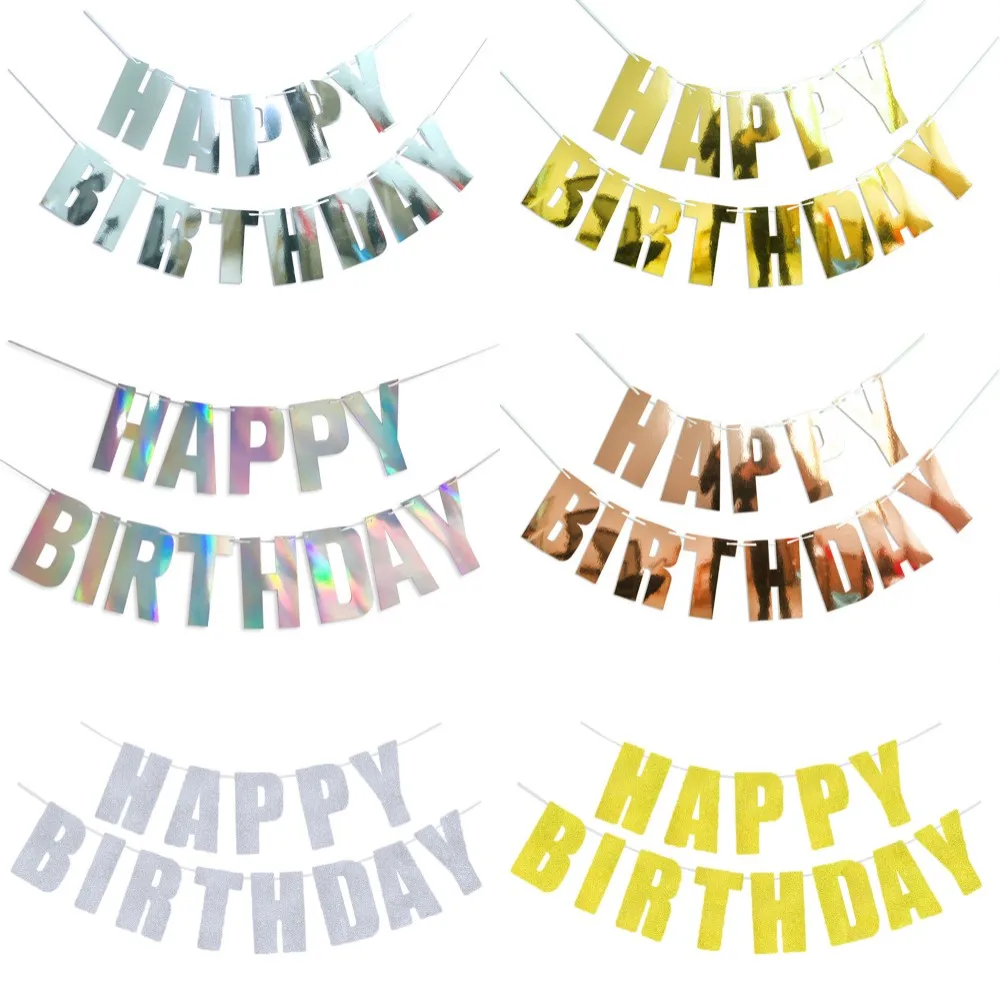 Gold & Silver Birthday Banner