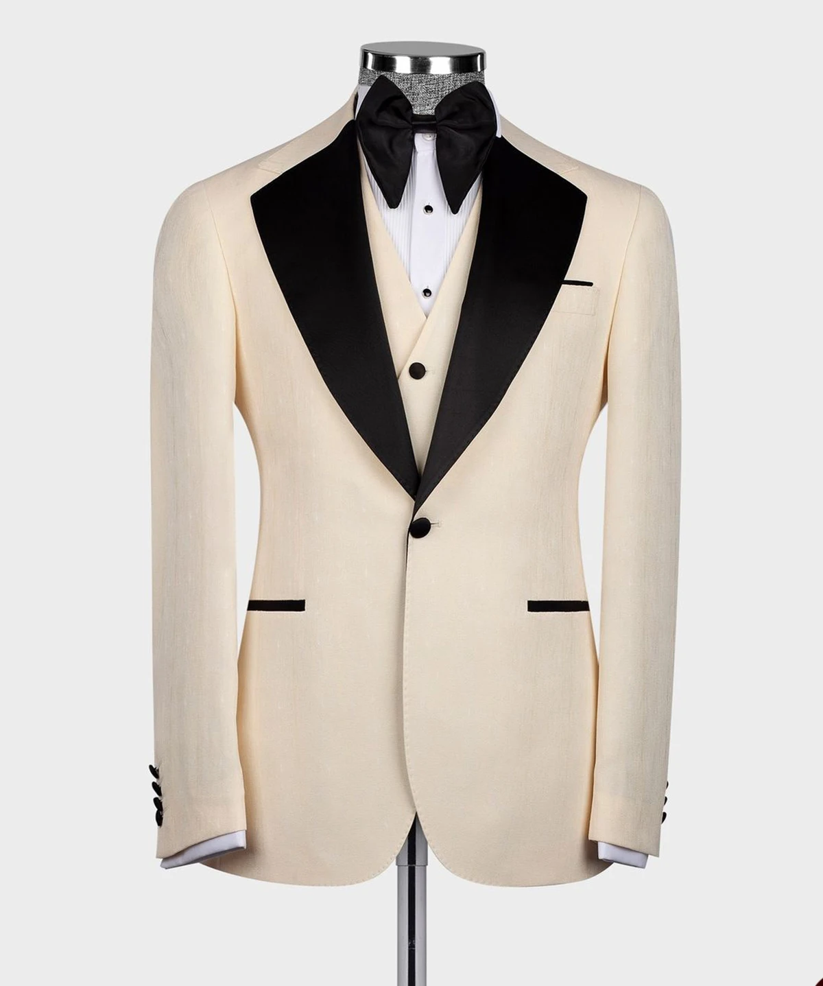 Classic Men Suits For Wedding Single Breasted Notched Lapel Tuxedos 2 Pcs Jacket Vest Evening Party Custom Made