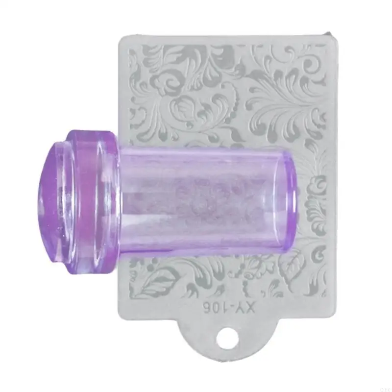 G99E Clear Silicone Stamper Set Transparent Visible Body Jelly Nails Art Template Tools with Scraper for DIY Design