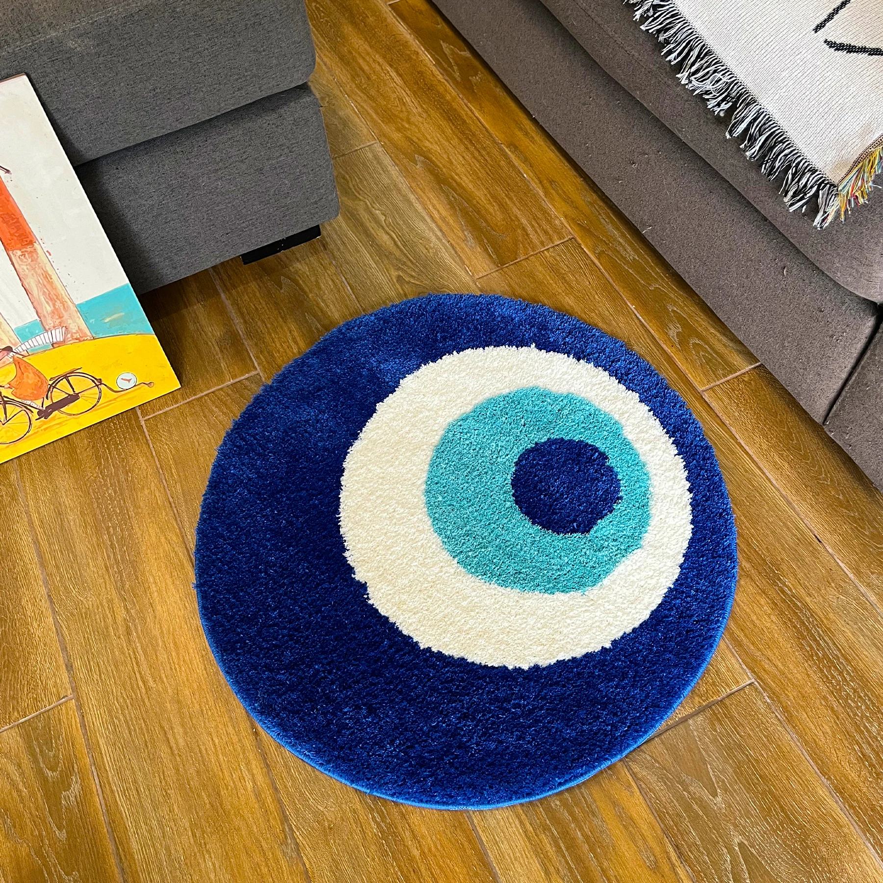 LAKEA Fluffy Evil Eye Circle Rug Carpet Plush Comfortable Handmade Bedroom Ultra Soft and Fluffy High Quality for Halloween